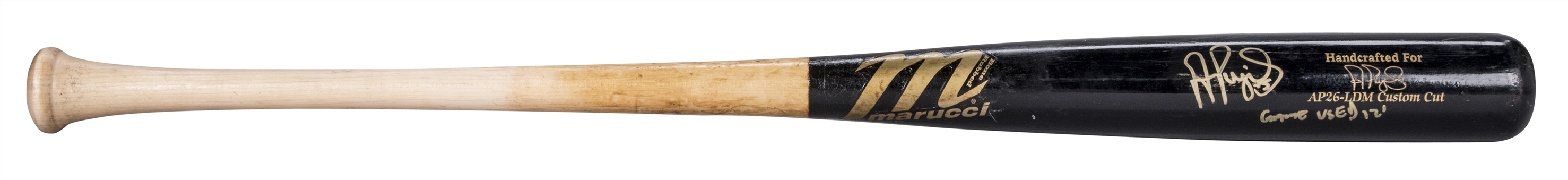 2012 Albert Pujols Game Used and Signed Marucci AP26-LDM Custom Cut Model Bat (MLB Authenticated & PSA/DNA GU 9)